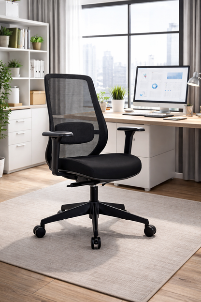 Silla de oficina ergonómica Axis negra