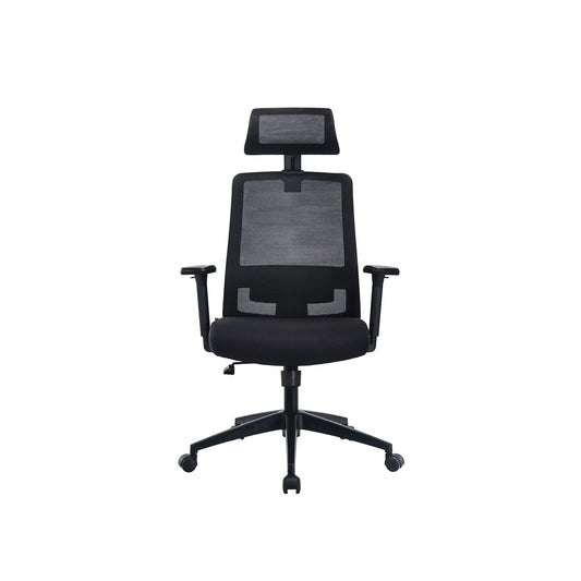 Silla de oficina ergonómica Apta negra con apoyacabeza