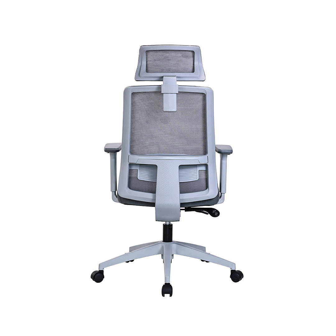 Silla de oficina ergonómica Apta gris con apoyacabeza