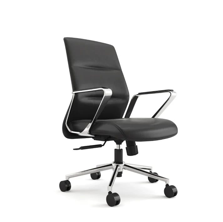 Silla ejecutiva Depa en eco cuero con respaldo bajo